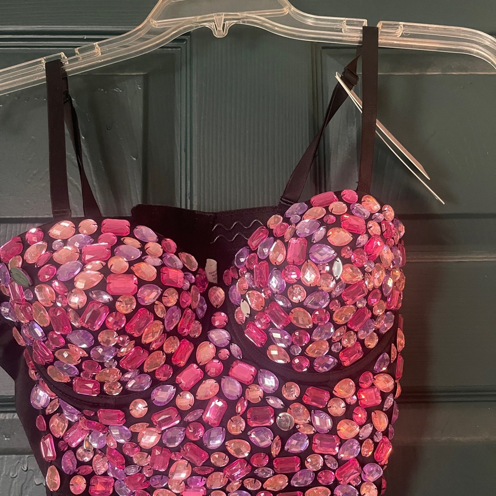 Charmian Pink and Purple Jewel Bustier